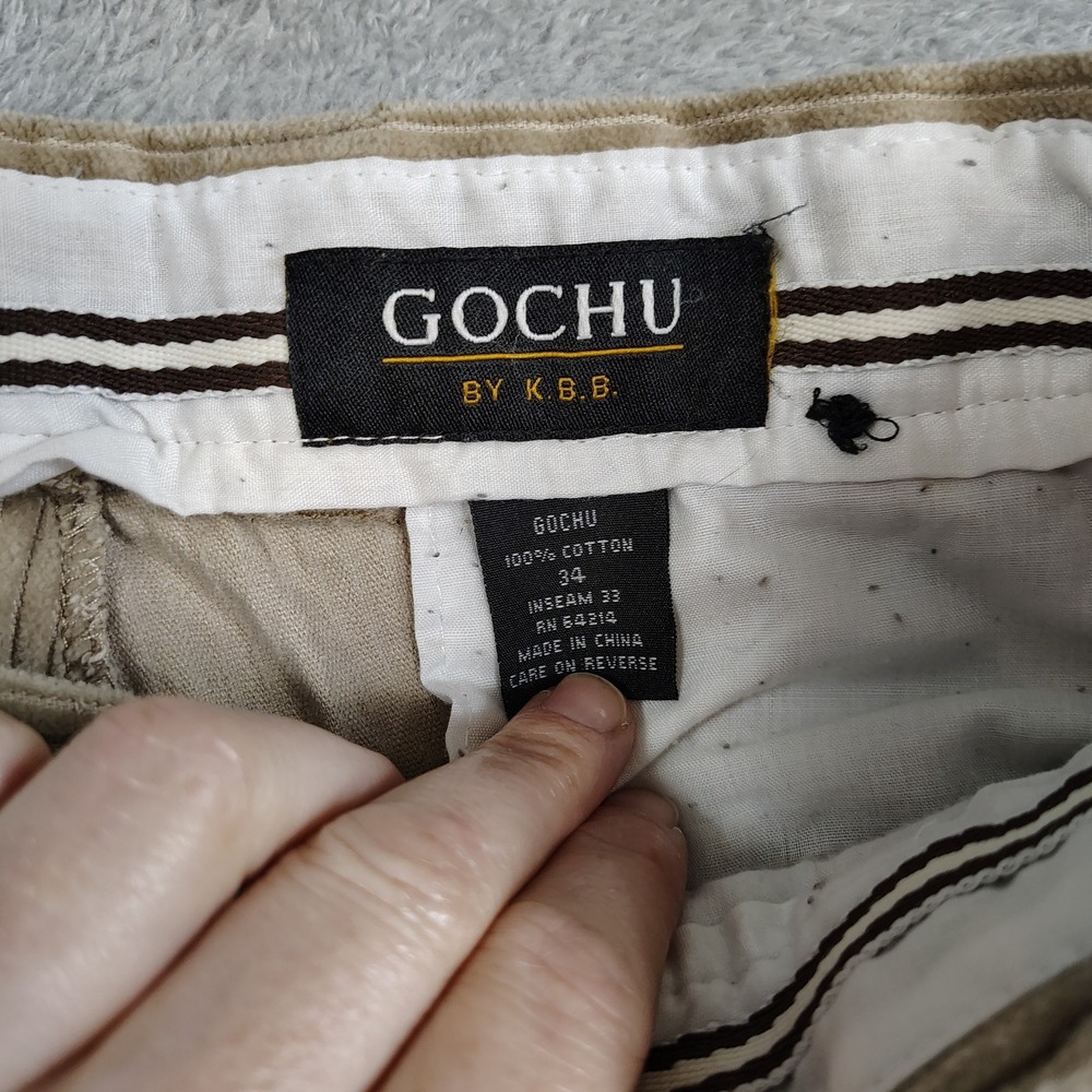 Vintage Gochu Wide Wale Corduroy Cuffed Pleated Corduroy Pants Mens Size 34 X 30 - Picture 11 of 12